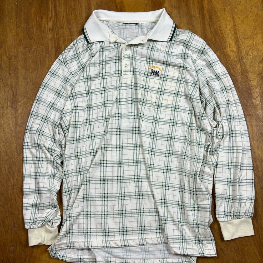 Vintage World Polo Rugby‎ Long sleeve Shirt Mens M Preppy Golf Style 90s